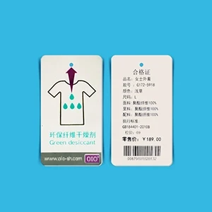 Hang Tag Fiber Desiccant for Clothing