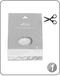 Usage Instructions for Self-standing Moisture Absorber Bag